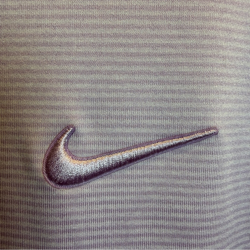Nike Golf Dri-FIT Vapor Polo Shirt- Lilac Purple Striped Collar Size XL - Picture 4 of 5